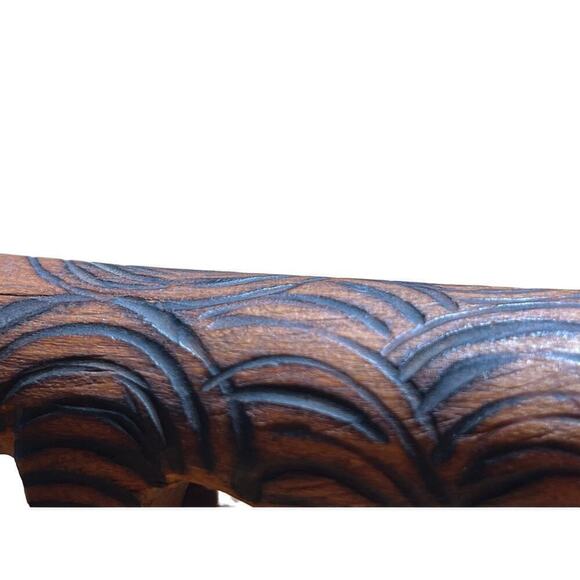 Hand Carved Wooden Goanna Lizard. Folk Art. Reptile. Shelf Decor. Great Details! - Picture 5 of 8